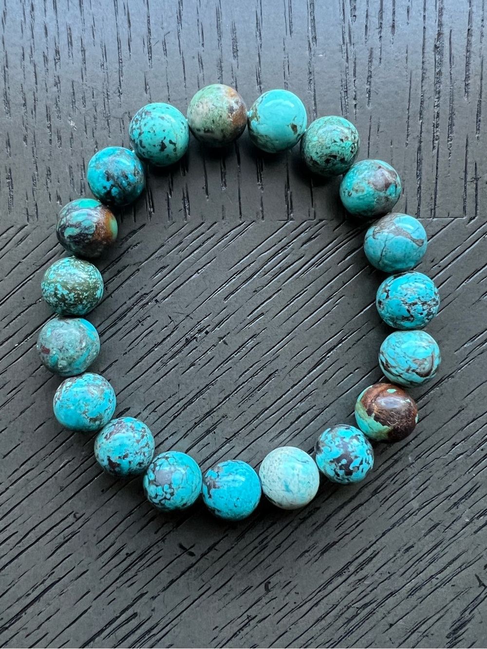 Turquoise bracelet 10mm SIZE 6.75’